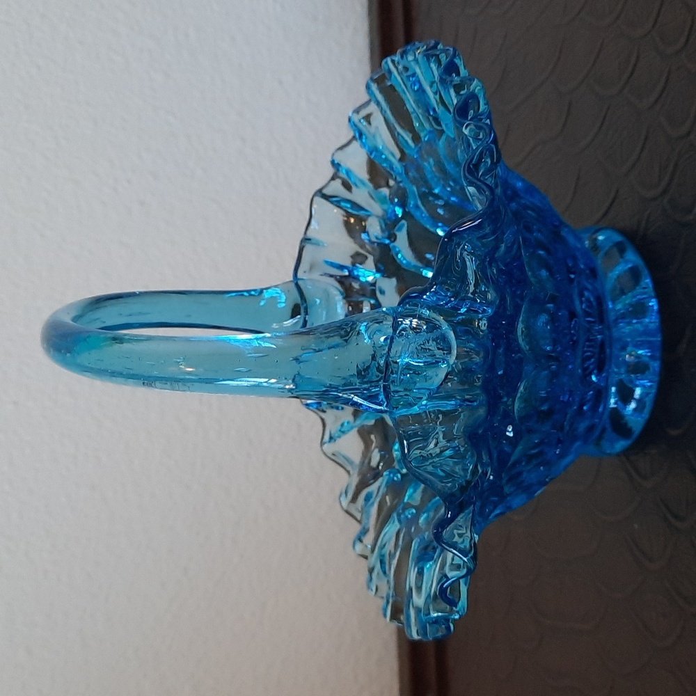 Elegant Blue Glass Basket